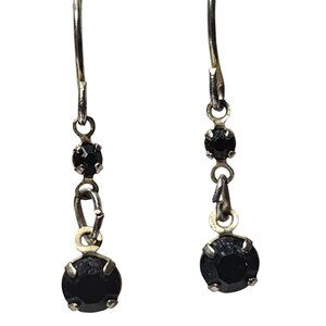 Elegant Black Silver Dangle Earrings Classic Minimalist Fashion Jewelry Women